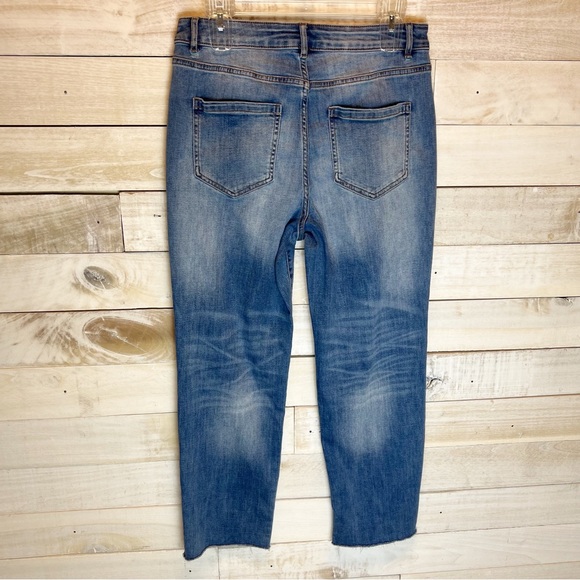 J. Jill Denim High Rise Straight Leg Cropped Jeans Blue Stretch Womens Size 8 - Picture 2 of 14